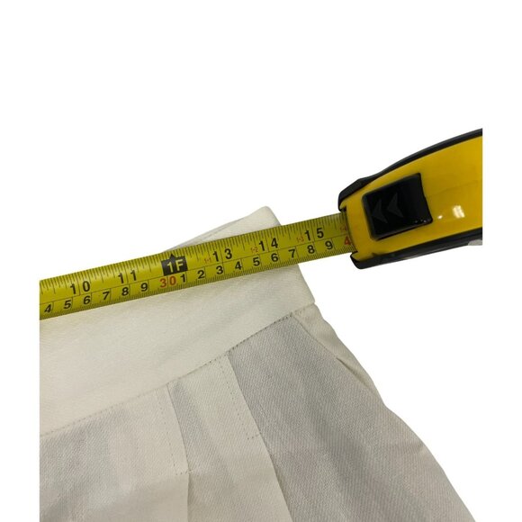Zara Womens Pants Medium M Trousers White Wide Leg Pleated Linen 2365/586 NWT - Picture 12 of 14